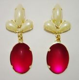 Brinco Rosa com Pérola