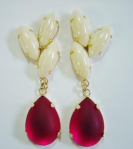 Brinco Rosa com Pérola