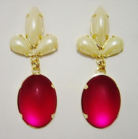 Brinco Rosa com Pérola
