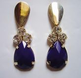 Brinco Azul com Strass