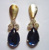 Brinco Azul com Strass