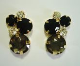Brinco Preto com strass